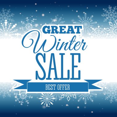 Kış satış poster. Vektör çizim.