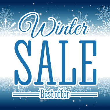 Kış satış poster. Vektör çizim.