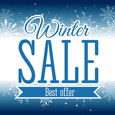 Kış satış poster. Vektör çizim.