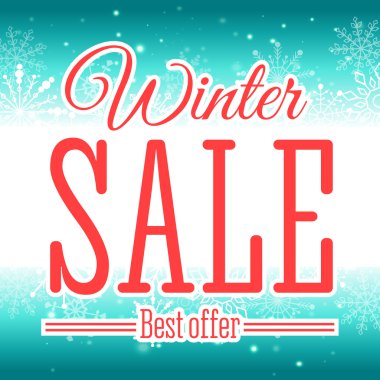 Kış satış poster. Vektör çizim.