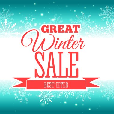 Kış satış poster. Vektör çizim.