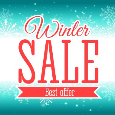 Kış satış poster. Vektör çizim.