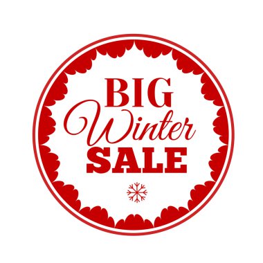 Kış indirimi. Vektör yazıt.