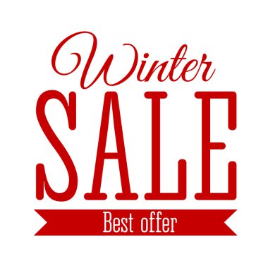 Kış indirimi. Vektör yazıt.