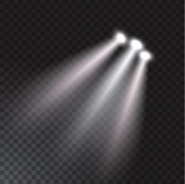 Saydam arka plan gerçekçi ışın ışıkları.