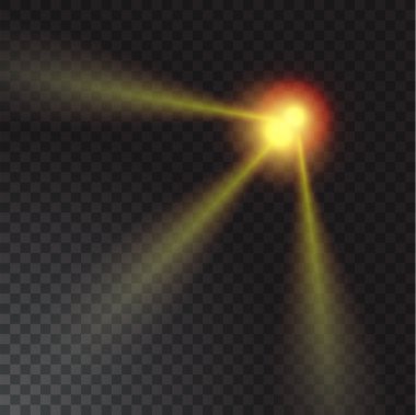 Saydam arka plan gerçekçi ışın ışıkları.