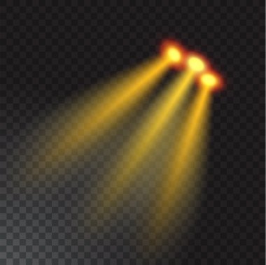 Saydam arka plan gerçekçi ışın ışıkları.