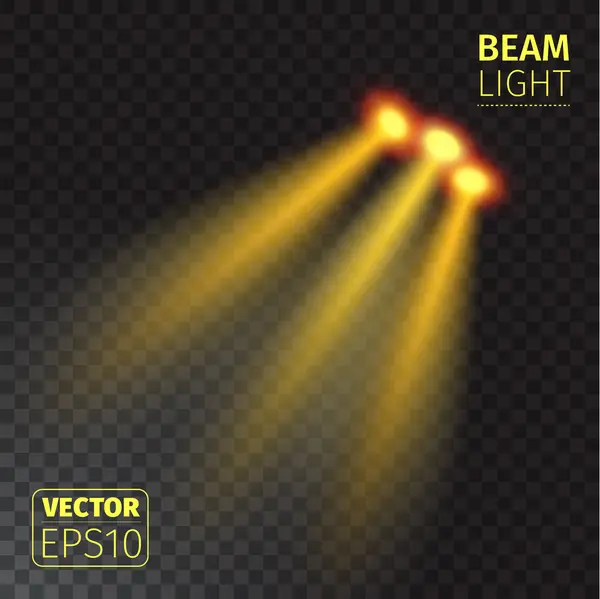 Realistic beam lights on transparent background.