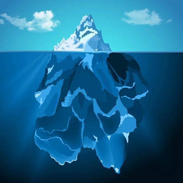 Айсберг в воде фото реалистичный векторный фон — стоковый вектор