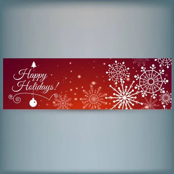 Web banner with snowflakes. Vector illustration — Stock Vector