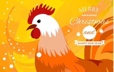 Horoz 2017 Çince yeni yıl tebrik kartı. Noel arka plan. güzel renkli ve parlak. Kutlama ile sizin metin için yer.