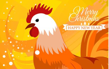 Horoz 2017 Çince yeni yıl tebrik kartı. Noel arka plan. güzel renkli ve parlak. Kutlama ile sizin metin için yer.