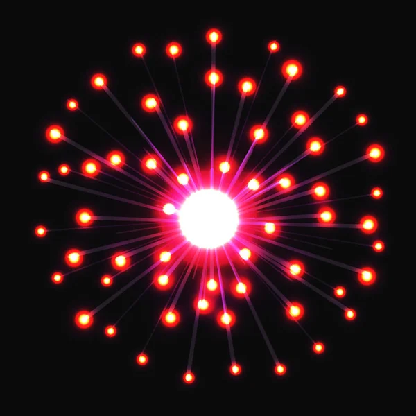 Salute ünnepi arany tűzijáték robbant átlátszó háttér. Vektoros illusztráció — Stock Vector