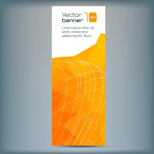 Сучасний векторний банер з помаранчевим багатокутним тлом — стоковий вектор