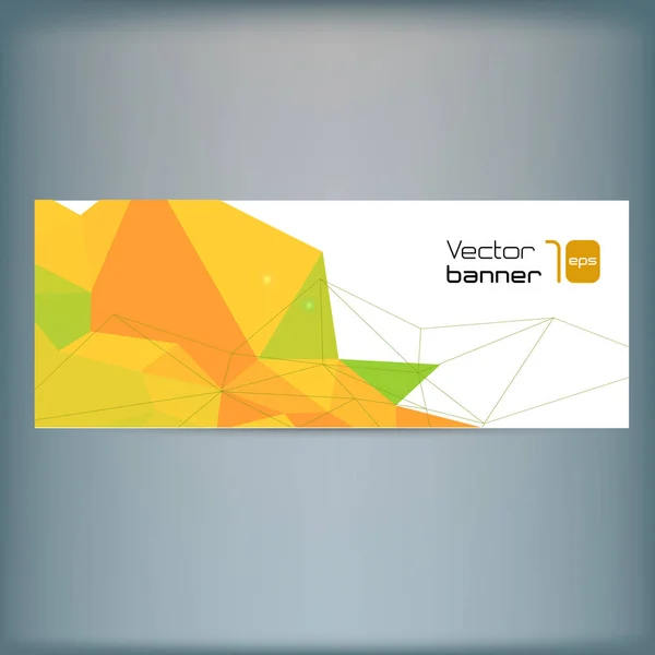 Modern vector banner with colorful polygonal background — Stock Vector
