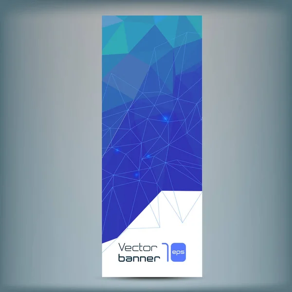 Banner vectorial moderno con fondo poligonal azul — Vector de stock