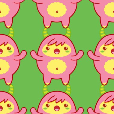 Şirin yeti ile Seamless modeli. Vektör çizim