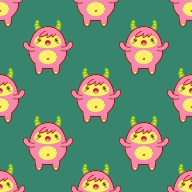 Şirin yeti ile Seamless modeli. Vektör çizim