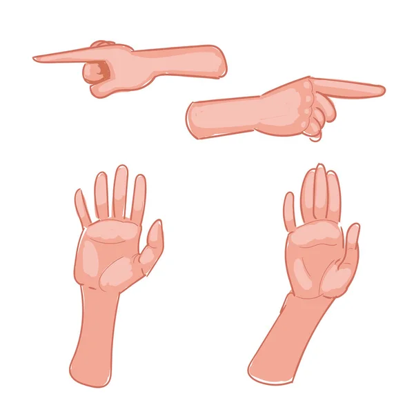 Ensemble de gestes de main sur fond blanc. Illustration vectorielle — Image vectorielle