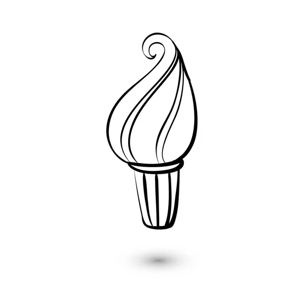 Eis-Symbol auf weißem Hintergrund. Doodle-Stil. Vektorillustration — Stockvektor