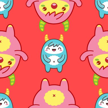 Şirin yeti ile Seamless modeli. Vektör çizim