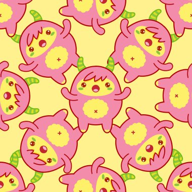 Şirin yeti ile Seamless modeli. Vektör çizim