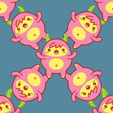 Şirin yeti ile Seamless modeli. Vektör çizim