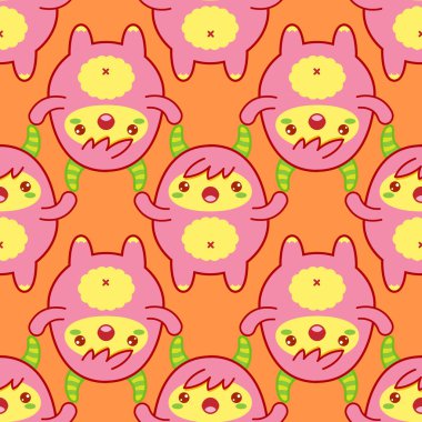 Şirin yeti ile Seamless modeli. Vektör çizim