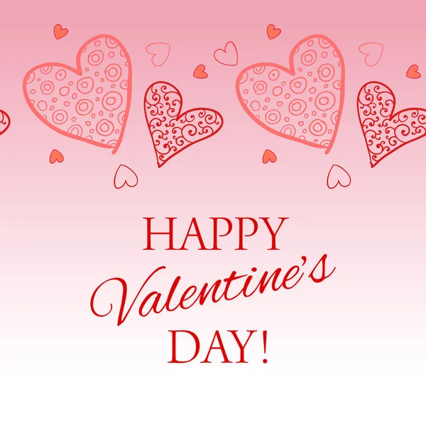 Happy Valentine s dag belettering groet Card. Vector Illustratie — Stockvector