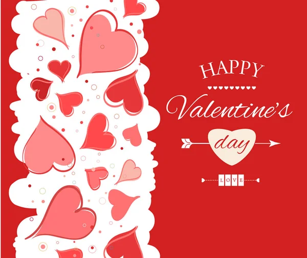 Щасливий День святого Валентина з написом Вітальна листівка. Векторні ілюстрації — стоковий вектор