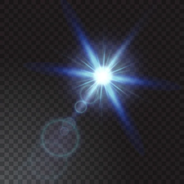 透明な背景に現実的なビーム光。ベクトル図 — ストックベクタ