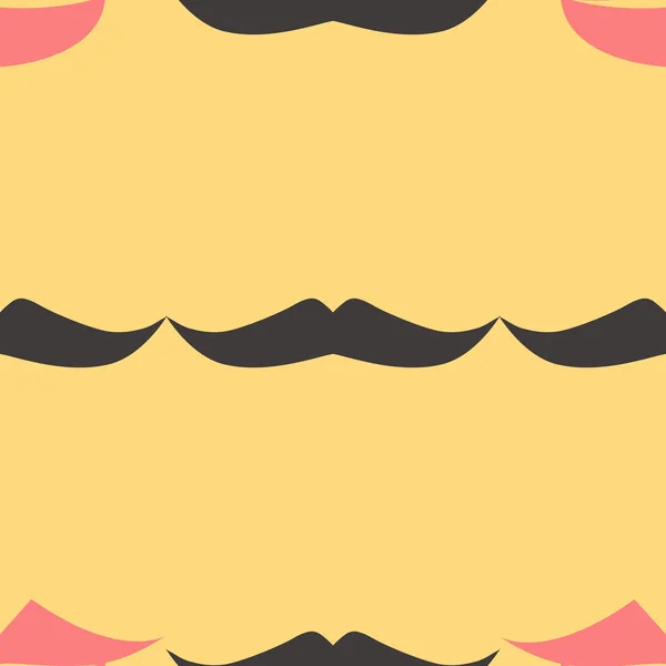 Lips and mustache seamless pattern. Vector illustration — Stock Vector