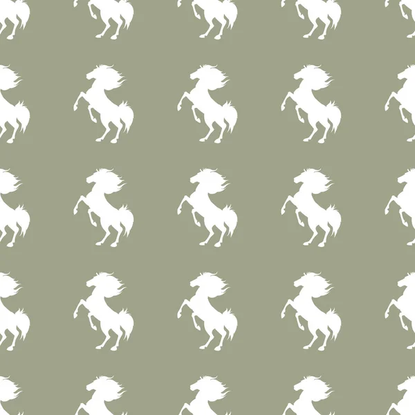 Seamless pattern with horses. Vector illustration — Stock Vector