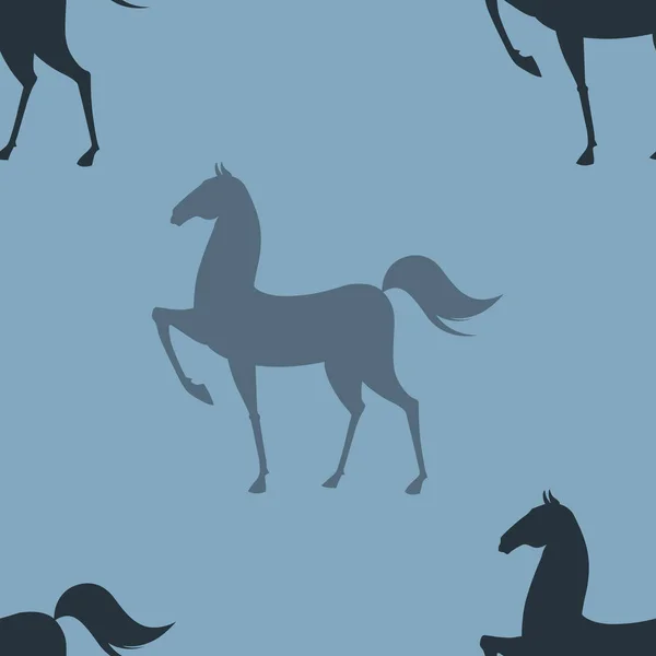 Kleurrijke naadloze patroon met paard. Vectorillustratie — Stockvector