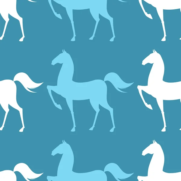 Colorful Seamless Pattern with Horse. Vector illustration — Stock Vector