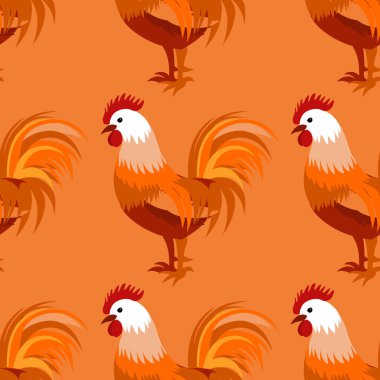 Horoz ile Seamless modeli. Vektör çizim