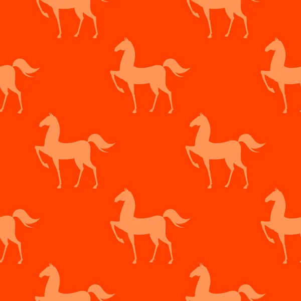 Patrón inconsútil colorido con caballo. Ilustración vectorial — Vector de stock