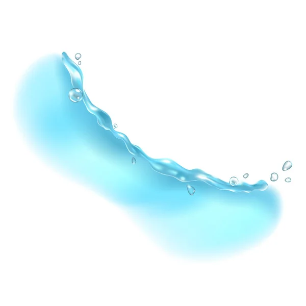Salpicadura de agua realista sobre fondo blanco. Ilustración vectorial — Vector de stock