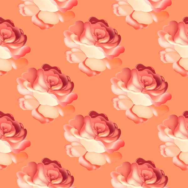 Motif sans couture avec rose rose. Illustration vectorielle . — Image vectorielle