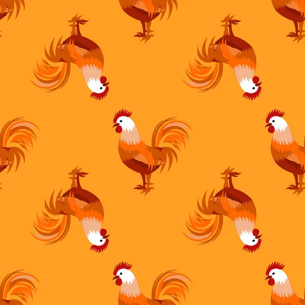 Seamless pattern with cock. Vector illustration — Stock Vector