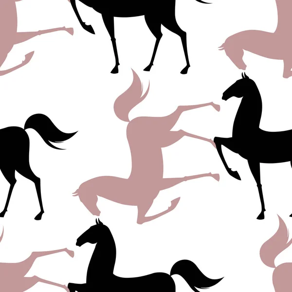 Patrón inconsútil colorido con caballo. Ilustración vectorial — Vector de stock