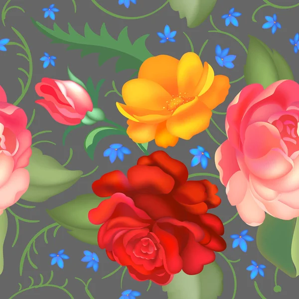 Motif rose sans couture. Illustration vectorielle — Image vectorielle