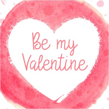 Sevgililer günü vektör çizim için suluboya kalp topu