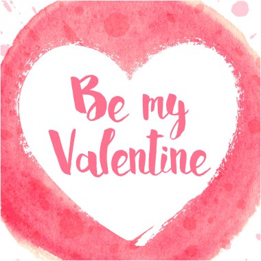 Sevgililer günü vektör çizim için suluboya kalp topu