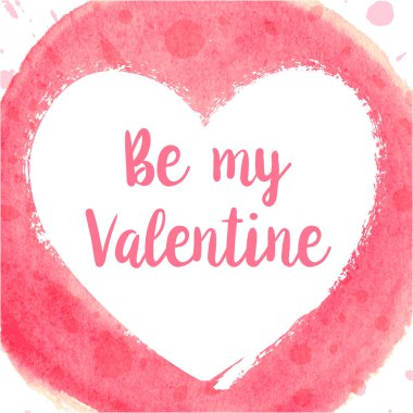 Sevgililer günü vektör çizim için suluboya kalp topu