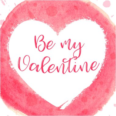 Sevgililer günü vektör çizim için suluboya kalp topu