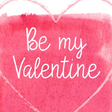 Sevgililer günü vektör çizim için suluboya kalp