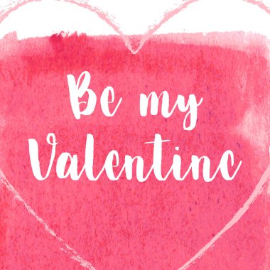 Sevgililer günü vektör çizim için suluboya kalp