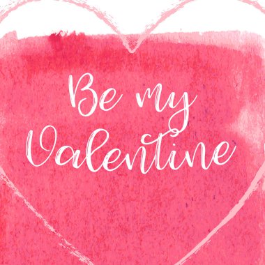 Sevgililer günü vektör çizim için suluboya kalp