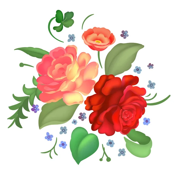 Blomsterarrangemang. Vektorillustration — Stock vektor